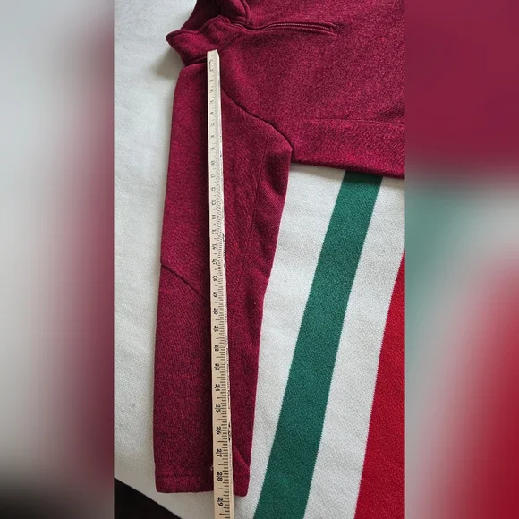 Devon & Jones Raspberry Red Quarter-Zip Fleece Pullover Sweater S Small - Picture 9 of 11